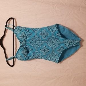 Old Navy Tie-Front Keyhole Bandeau-Style One-Piece Swimsuit - small